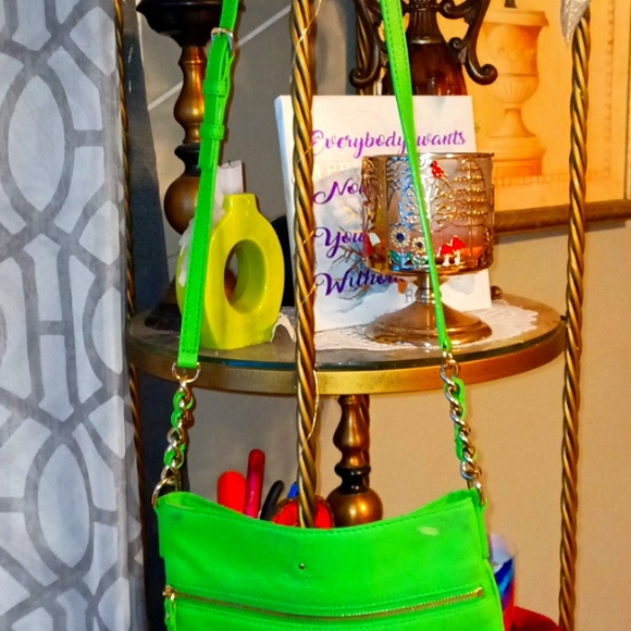 Gently Used Kate Spade Lime Green Crossbody - Picture 7 of 14